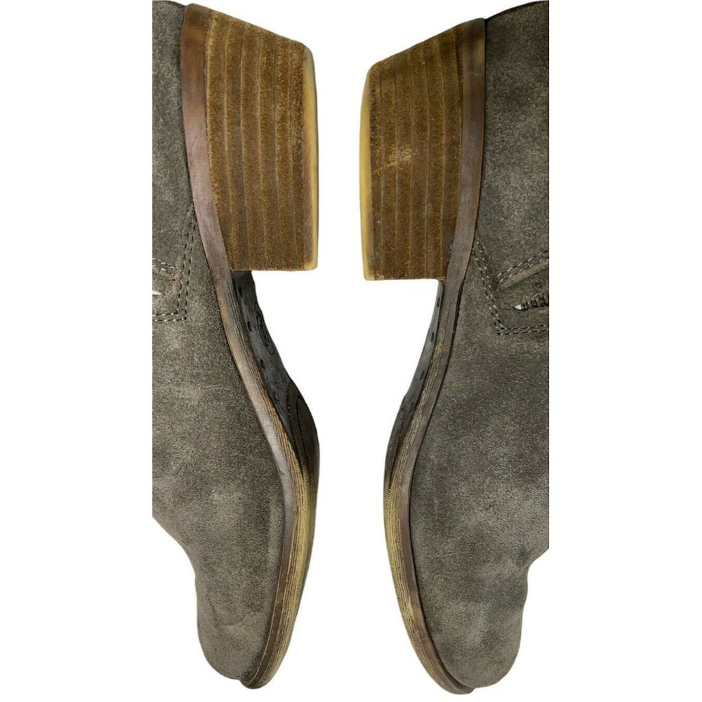 Lucky Brand Shoes Womens 9 Brenon Iron Gray Suede Leather Ankle Zip Booties - Picture 9 of 12